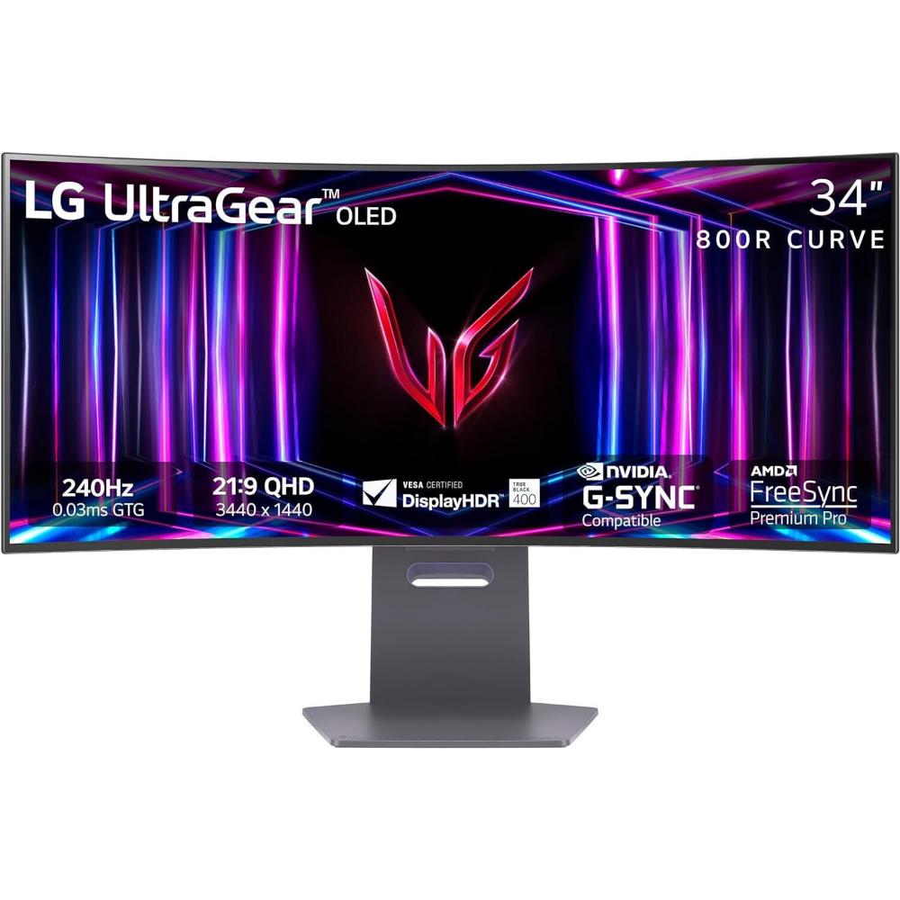 LG 34GS95QE-B UltraGear OLED WQHD Curved Gaming Monitor 34
