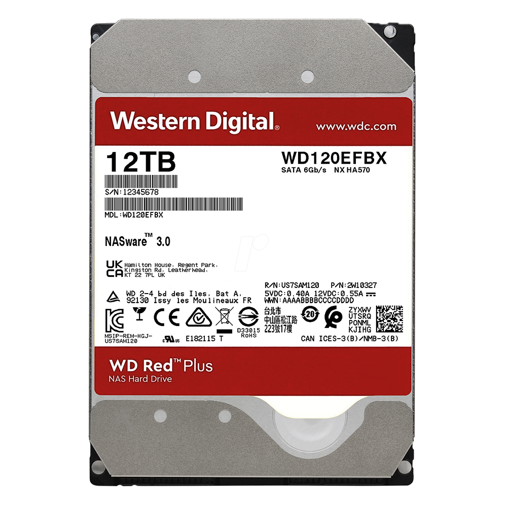 Western Digital Red Plus NAS Hard Drive 12TB 3.5