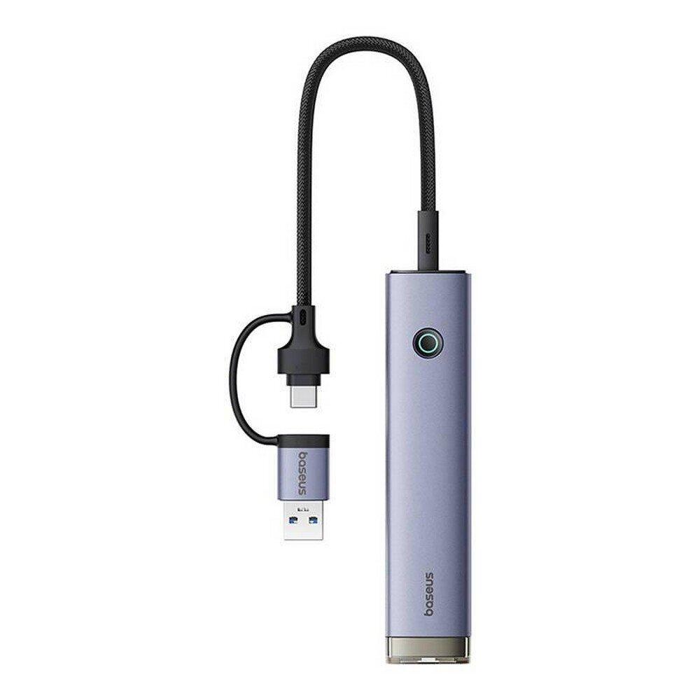 Baseus Hub 4in1 UltraJoy USB-A&USB-C to 3xUSB3.0+USB-C+RJ45 grey (B0005280B811-14) (BASB0005280B811-14)