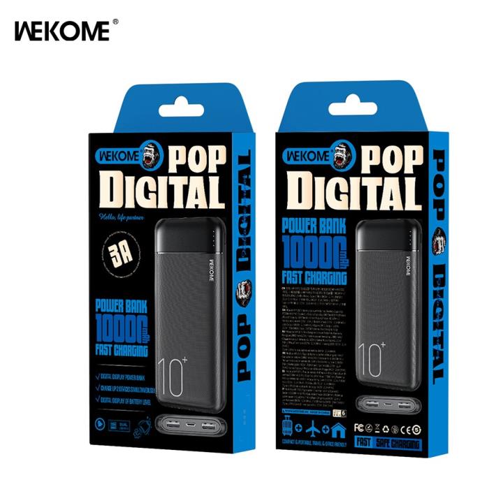 Power Bank 10000mAh 10W WK WP-01 2 Θέσεων Μαύρο