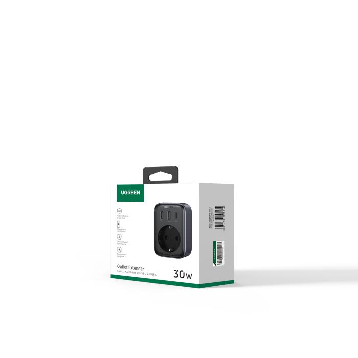 Πρίζα Ασφαλείας UGREEN CD314 90613 με 3 Θέσεις Φόρτισης GaN 30W
