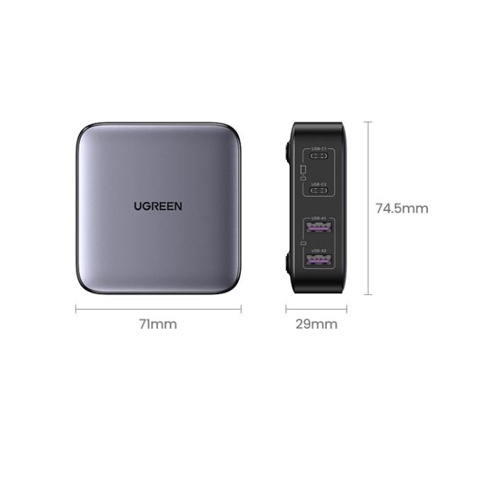 Φορτιστής Σπιτιού GaN II PD 65W UGREEN CD327 90747 4 Θέσεων