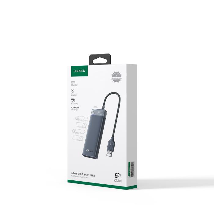 USB 3.2 Hub 4 Θέσεων UGREEN 15548 Γκρι