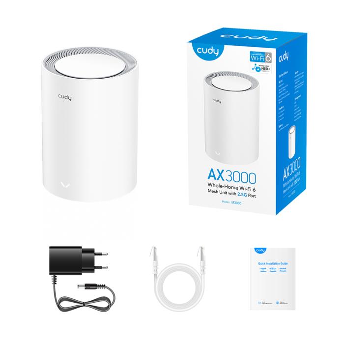 Mesh Cudy M3000 V2.0 Wi-Fi6 AX3000 White (1-Pack)