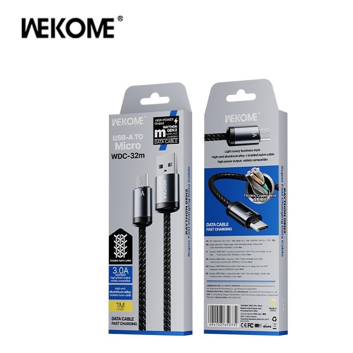 Καλώδιο Φόρτισης WK WDC-32 USB σε USB-C 1m Μαύρο