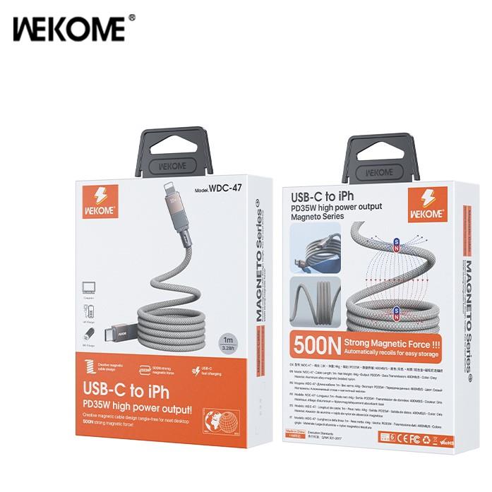 Καλώδιο Φόρτισης WK WDC-47 USB-C σε Lightning PD 35W 1m Γκρι