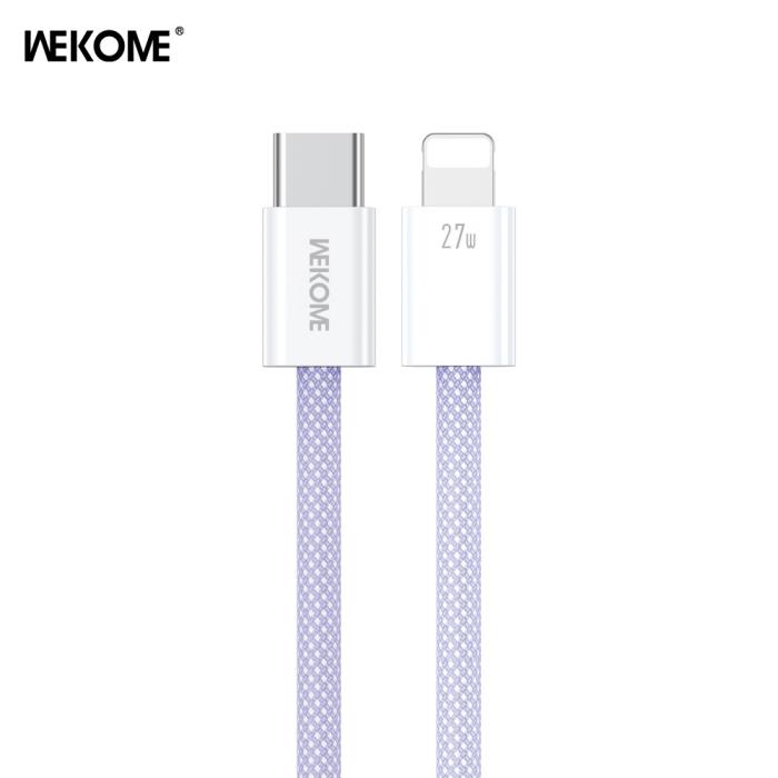 Καλώδιο Φόρτισης WK WDC-21 USB-C σε Lightning PD 27W 1m Μώβ
