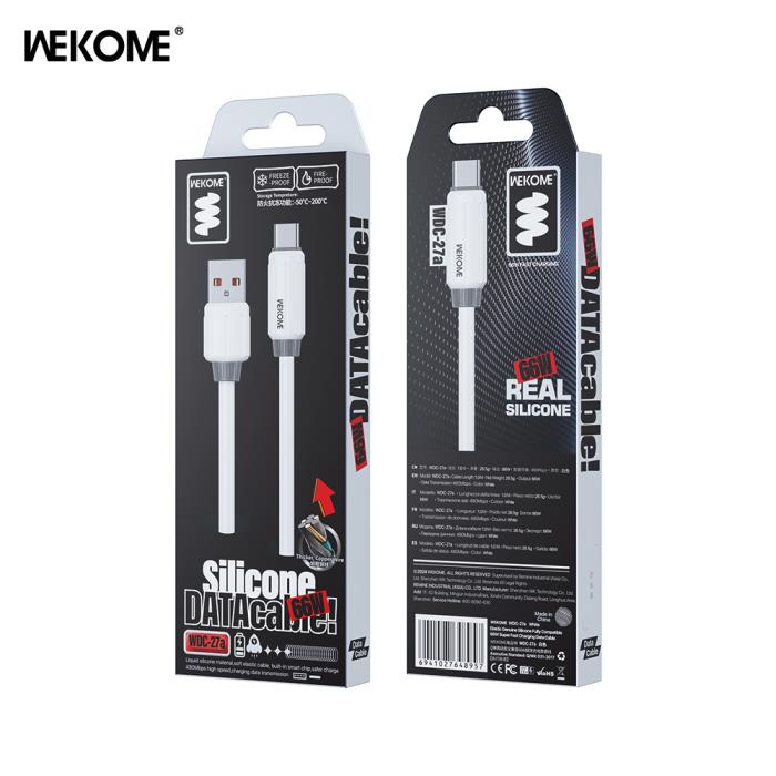 Καλώδιο Φόρτισης WK WDC-27a USB σε USB-C PD 66W 1m Λευκό
