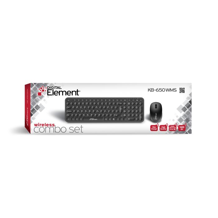 Ασύρματο Πληκτρολόγιο & Ποντίκι Element KB-650WMS