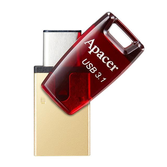 USB Stick Apacer AH180 64GB USB 3.1 Gen 1/USB-C Κόκκινο