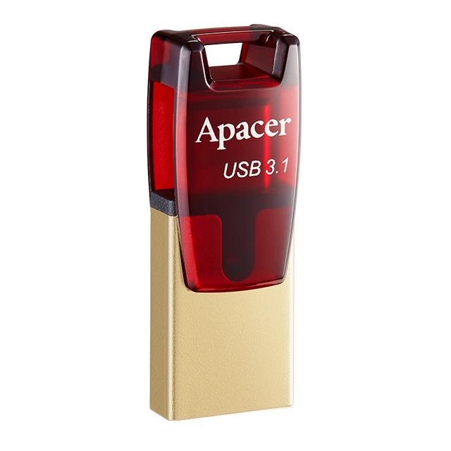USB Stick Apacer AH180 64GB USB 3.1 Gen 1/USB-C Κόκκινο