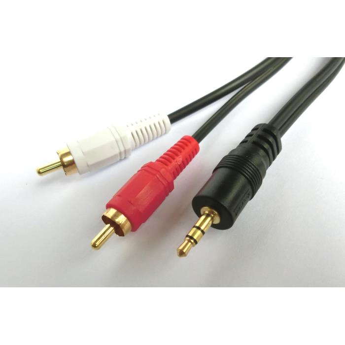 Καλώδιο Ήχου 3.5mm σε 2xRCA M/M Aculine AU-014 5m Μαύρο