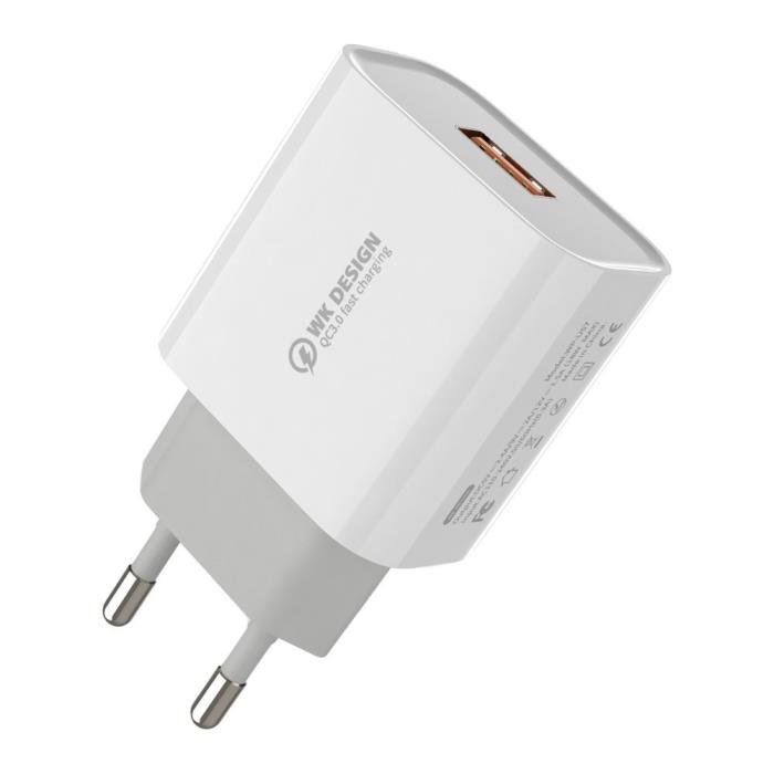 Φορτιστής Σπιτιού 18W WK WP-U57, με καλώδιο USB Λευκό