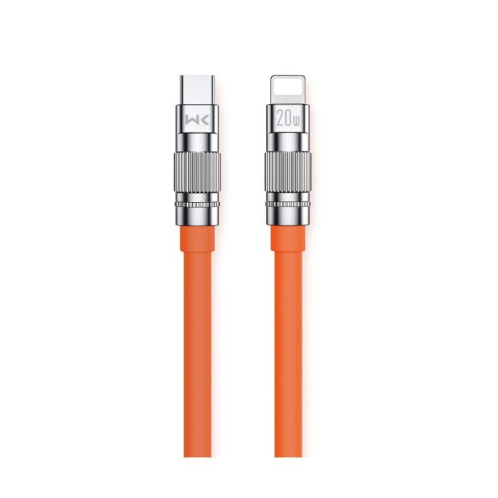 Καλώδιο Φόρτισης WDC-187 USB-C σε Lightning PD 20W 1.2m Πορτοκαλί