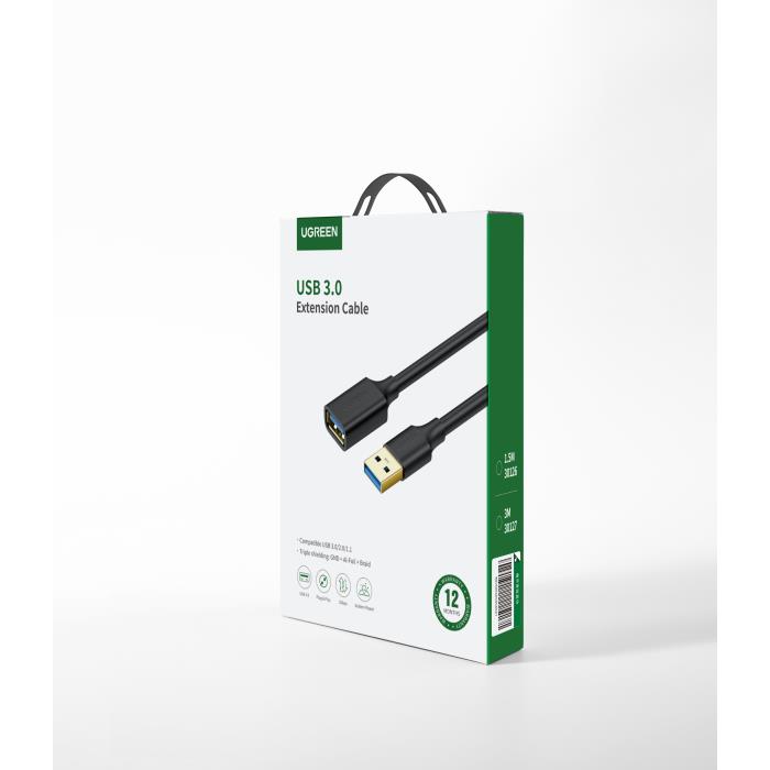Καλώδιο USB 3.0 Μ/F UGREEN US129 30127 3m Μαύρο