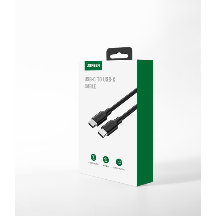Καλώδιο Φόρτισης UGREEN US286 50997 USB-C σε USB-C PD 60W 1m Μαύρο