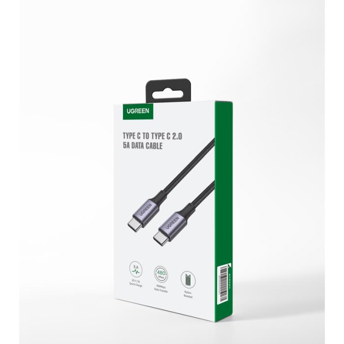 Καλώδιο Φόρτισης UGREEN US316 70429 USB-C σε USB-C PD 100W 2m Μαύρο