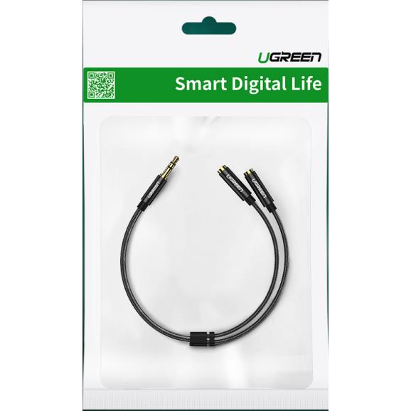 Καλώδιο Ήχου 3.5mm σε 2x3.5mm M/F UGREEN AV123 10780 0.2m Λευκό