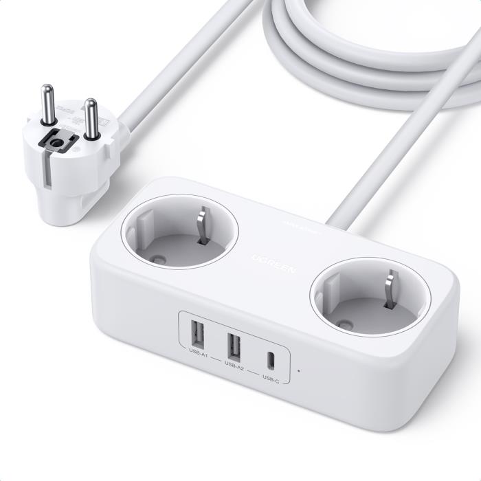 Πολύπριζο Ασφαλείας 2 Θέσεων UGREEN CD280 50683 και 3 Θέσεις Φόρτισης PD 30W