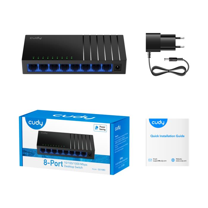 Switch 8 Θέσεων Cudy GS108D V4.0 Gigabit