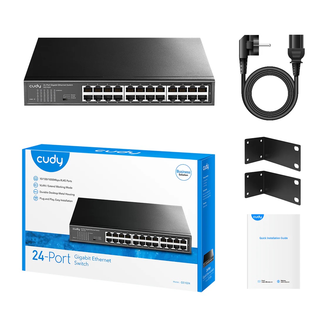 Switch 24 Θέσεων Cudy GS1024 V2.0 Gigabit Μεταλλικό