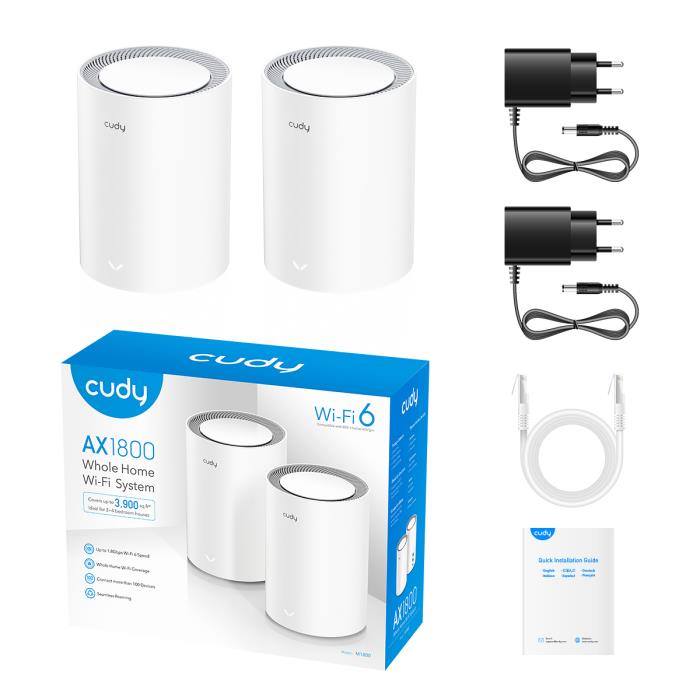 Mesh Cudy M1800 V2.0 Wi-Fi 6 AX1800 (2-Pack)