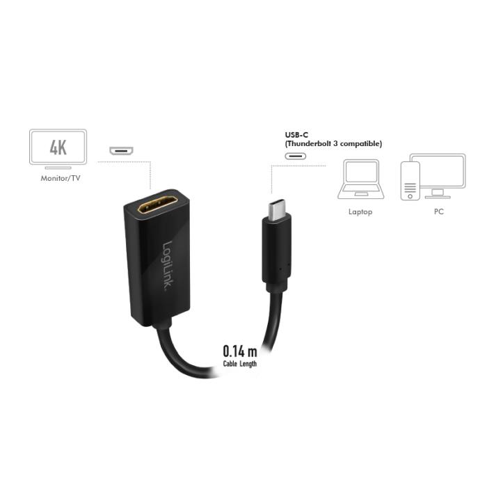 Μετατροπέας USB-C σε HDMI Logilink UA0236A