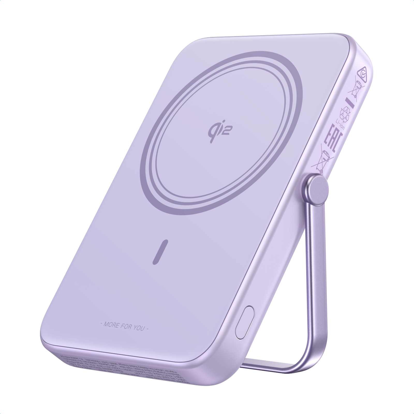 Power Bank 10000mAh PD 20W Qi2 UGREEN PB764 45337, με Ασύρματη Φόρτιση Magnetic, 1 Θέσης Μωβ