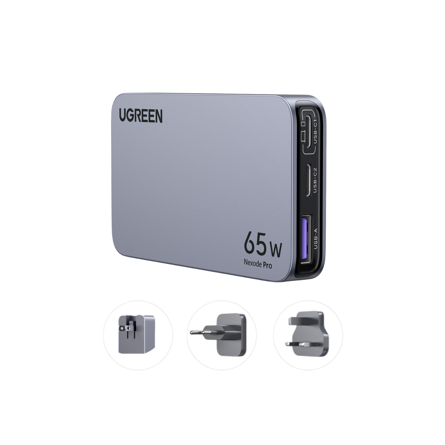 Φορτιστής Σπιτιού GaN PD 65W UGREEN X753 25356 3 Θέσεων Γκρί