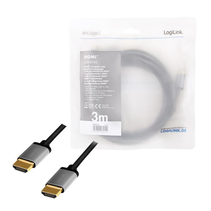 Καλώδιο HDMI M/M 4K/60Hz LogiLink CHA0102 3m