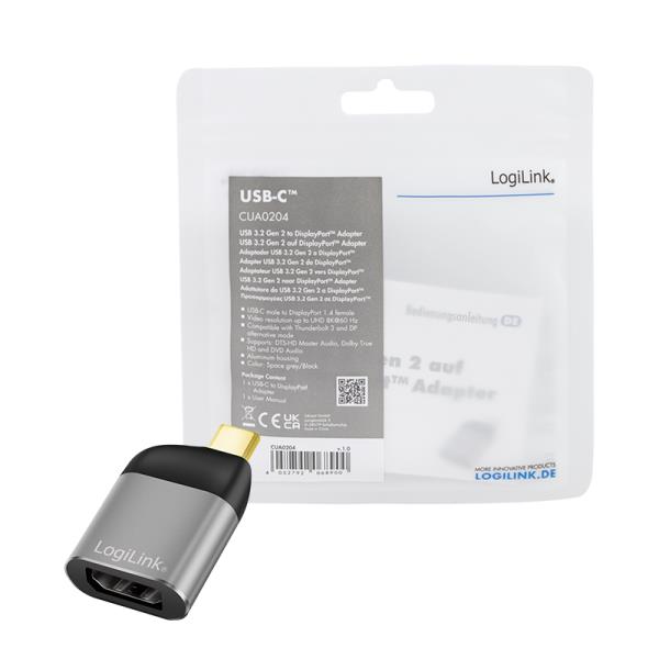 Μετατροπέας USB-C σε DP M/F Logilink CUA0204
