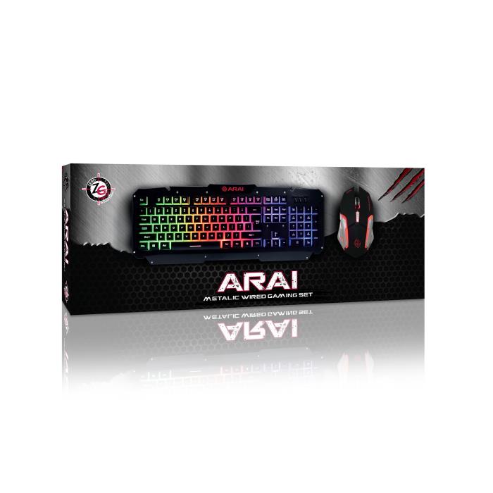 Ενσύρματο Πληκτρολόγιο & Ποντίκι Gaming RGB Zeroground KB-1700GUMS ARAI