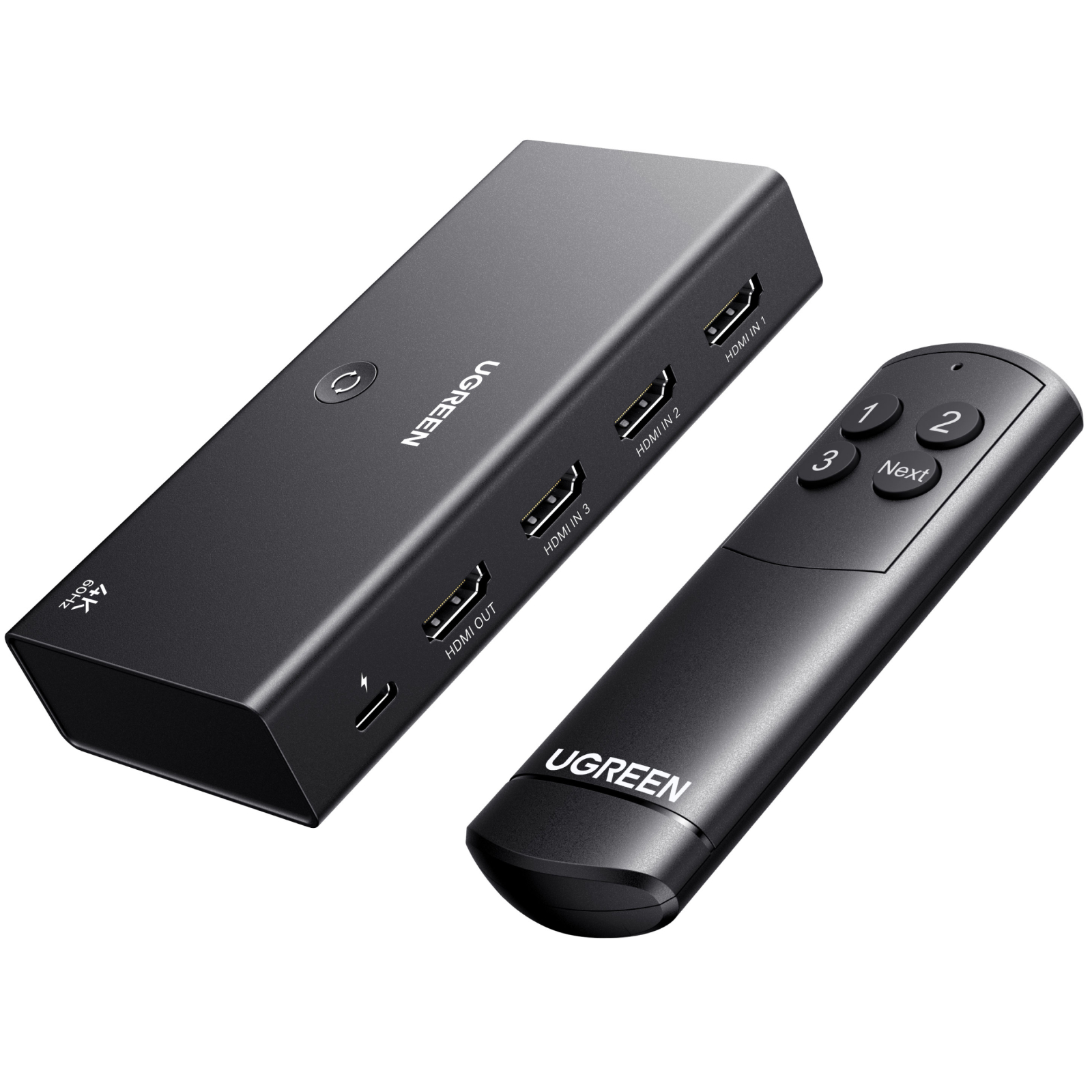 HDMI Switch 3 Θέσεων 4K/60Hz UGREEN AW504 55857, με USB-C τροφοδοσία
