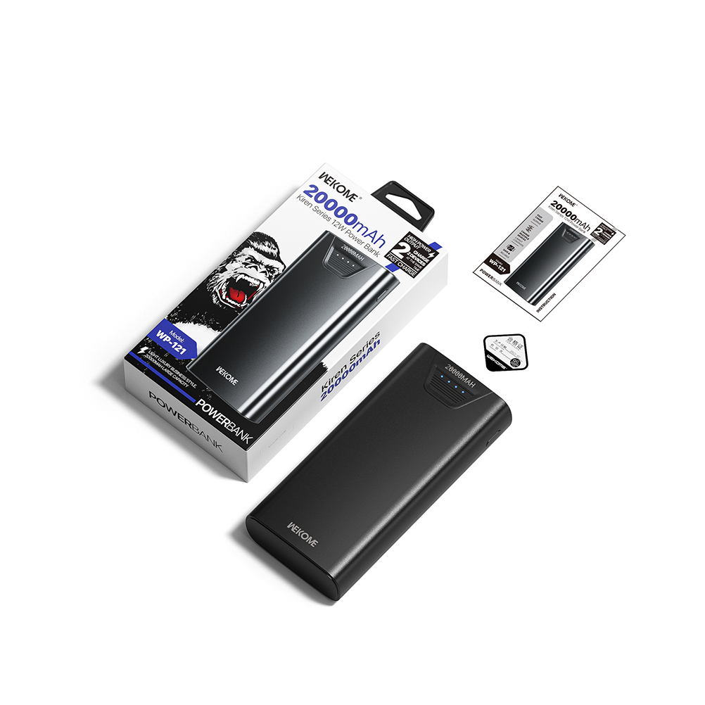 Power Bank 20000mAh 12W WK WP-121 2 Θέσεων Λευκό
