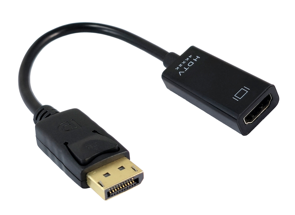 POWERTECH αντάπτορας DisplayPort σε HDMI CAB-DP076, 4K/60Hz, 0.1m, μαύρος