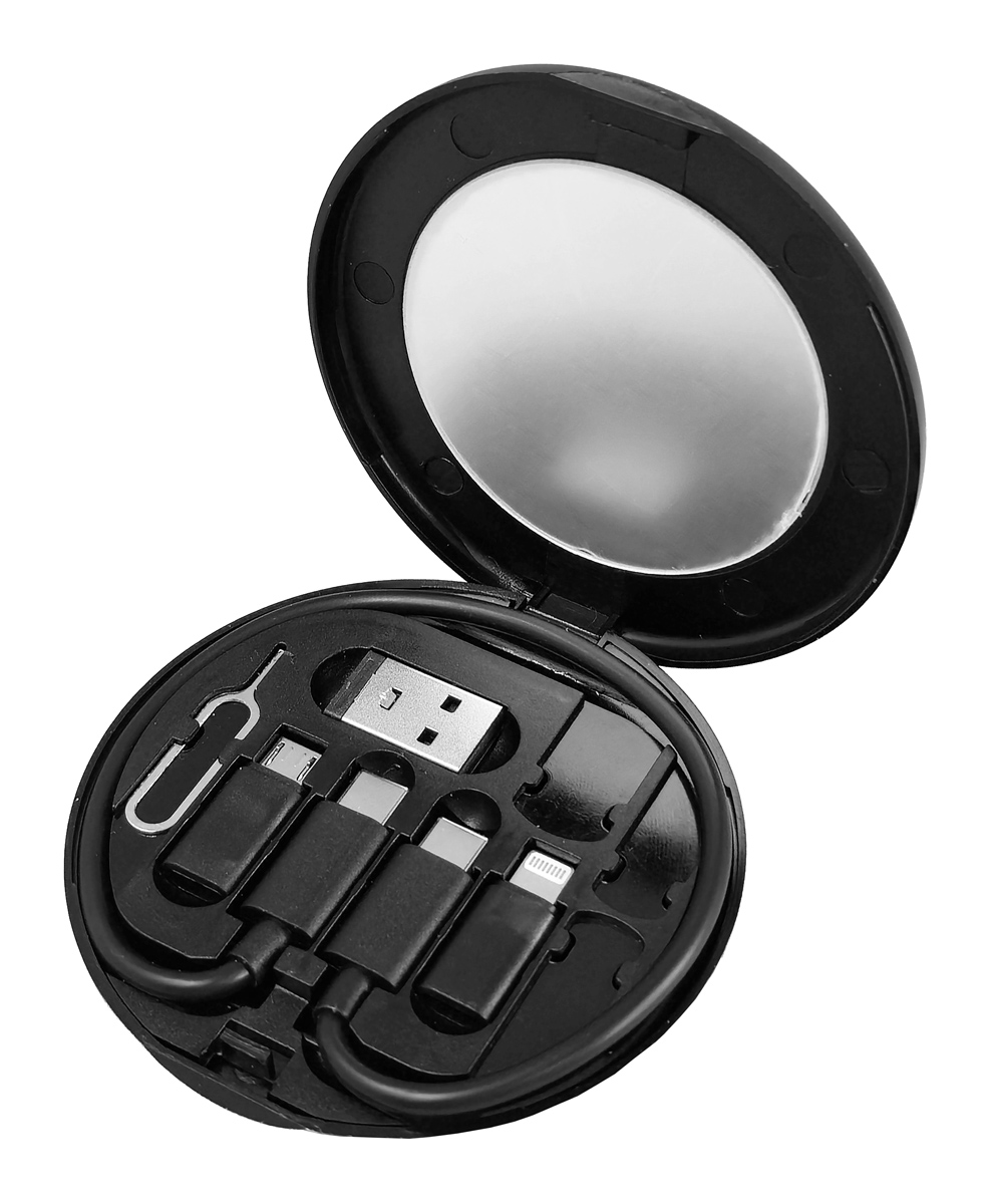 POWERTECH all in one κιτ φόρτισης με καλώδιο & αντάπτορες CAB-U161, 60W, 30cm, μαύρο