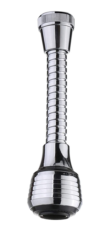 HOME USE κεφαλή βρύσης HUH-0104 με εύκαμπτο σπιράλ, 14.5cm, ασημί