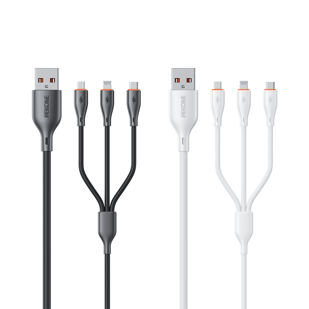 Καλώδιο Φόρτισης WK WDC-79 3 σε 1 PD 66W 1.2m Λευκό