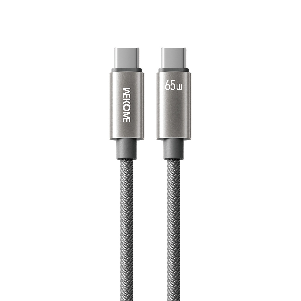 Καλώδιο Φόρτισης WK WDC-64 USB-C σε USB-C PD 65W 1.2m Γκρι
