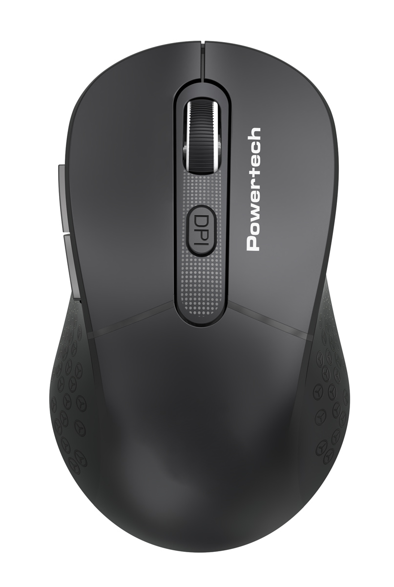POWERTECH ασύρματο ποντίκι PT-1466, USB δέκτης, έως 1600DPI, μαύρο