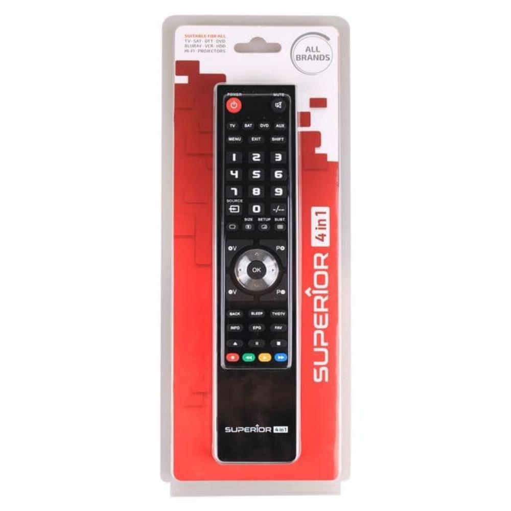 Superior Universal Τηλεχειριστήριο 4:1 για CD-DVD Players , Τηλεοράσεις και Ψηφιάκους Δέκτες (SUPTPB006) (SPRSUPTPB006)
