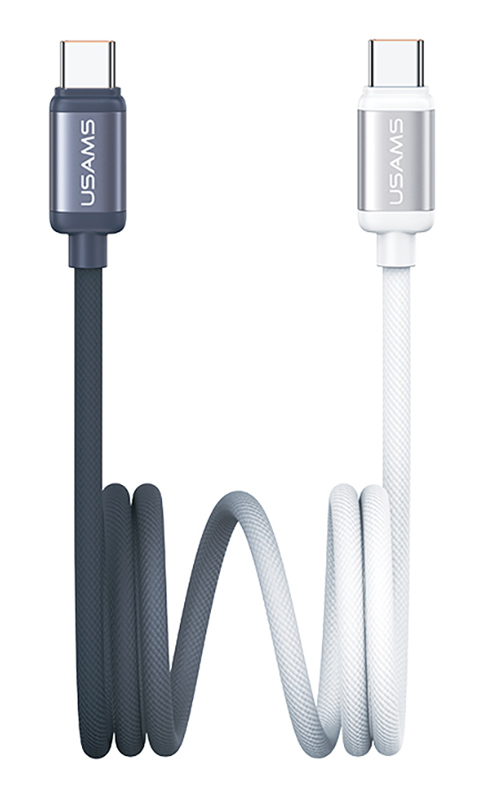 USAMS καλώδιο USB-C SJ756, 60W, 480Mbps, 1.2m, μαύρο/λευκό