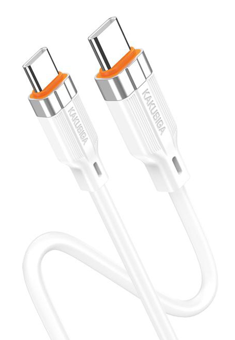 KAKUSIGA καλώδιο USB-C σε USB-C KSC-995, σιλικόνης, 100W, 480Mbps, 1m, λευκό