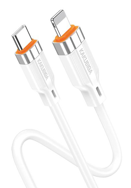KAKUSIGA καλώδιο Lightning σε USB-C KSC-995, σιλικόνης, 30W, 480Mbps, 1m, λευκό