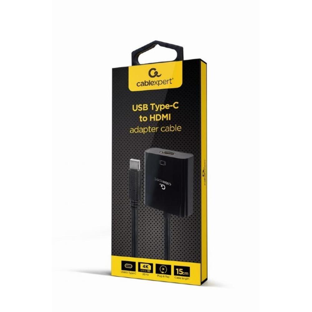 Cablexpert Adapter USB-C To HDMI F Black 4k30hz 15cm (A-CM-HDMIF-03) (GEMA-CM-HDMIF-03)