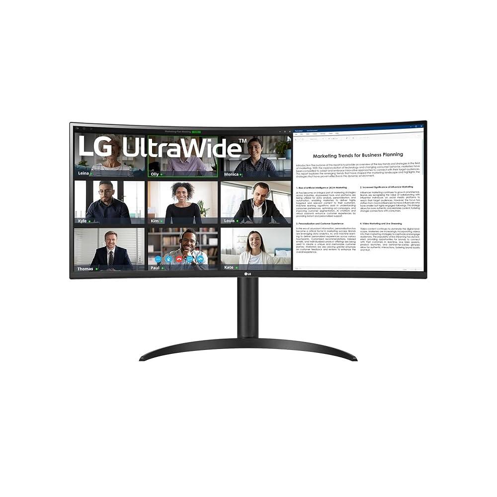 LG 34WR55QK-B Ultrawide QHD HDR Curved Monitor 34