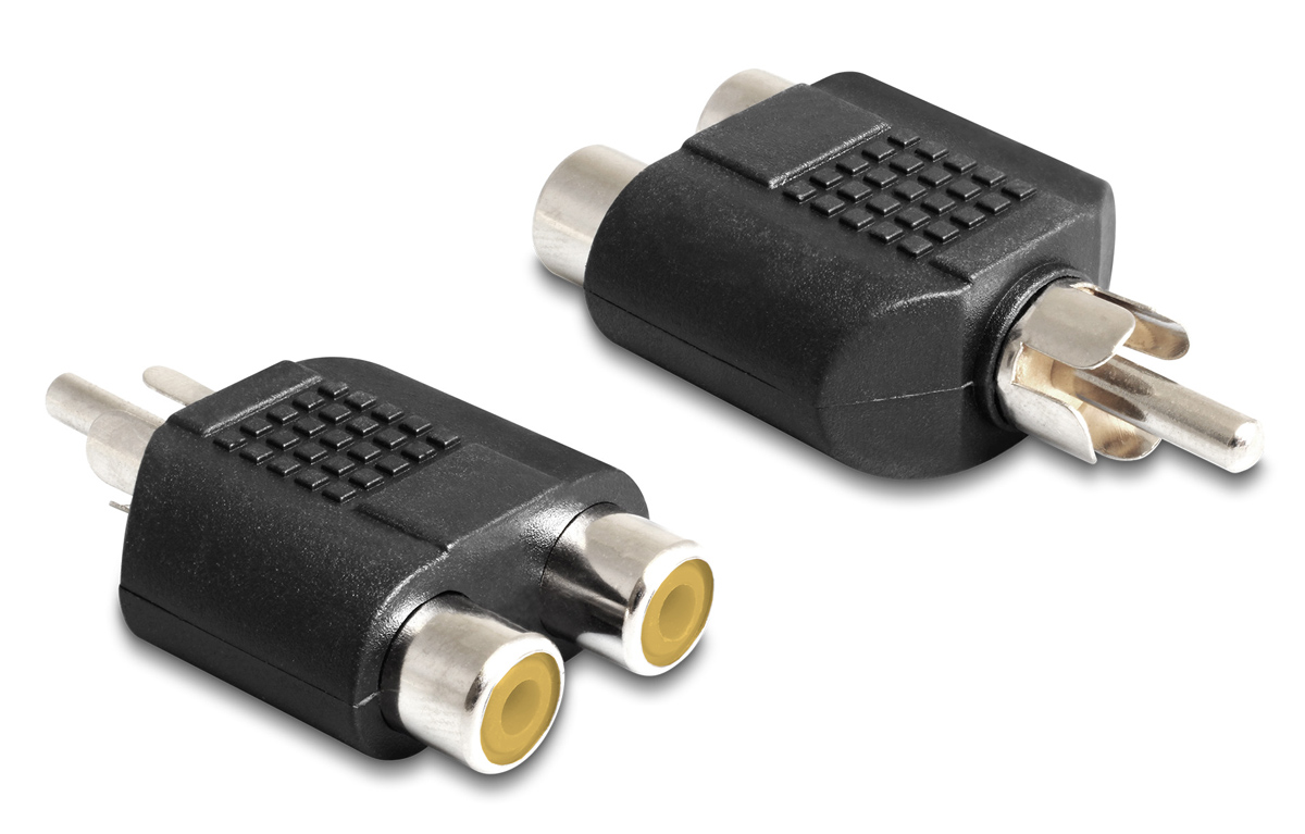 POWERTECH αντάπτορας RCA αρσενικό σε 2x RCA θηλυκό CAB-R020, μαύρος