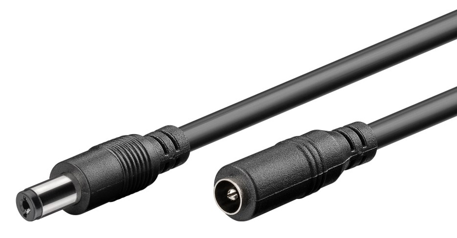 GOOBAY καλώδιο προέκτασης τροφοδοσίας 76671, 5.5x2.1mm, 5m, μαύρο