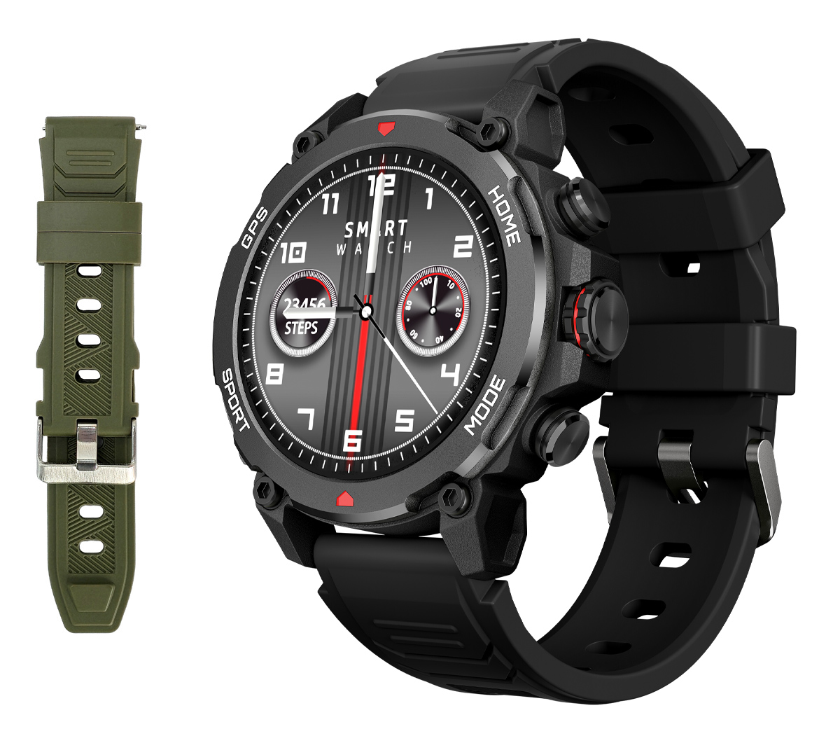 INTIME smartwatch G6 με 2x λουράκια, heart rate, 1.43