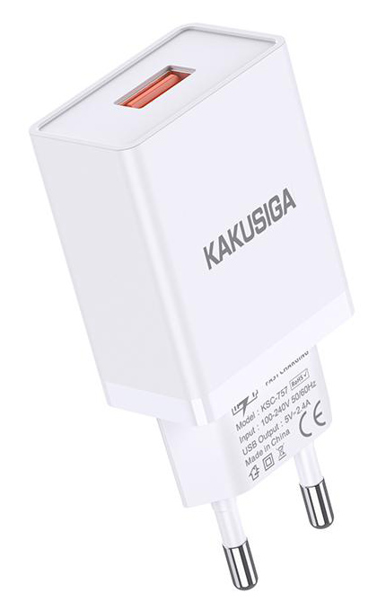 KAKUSIGA φορτιστής τοίχου KSC-930, USB, 2.4A, λευκός